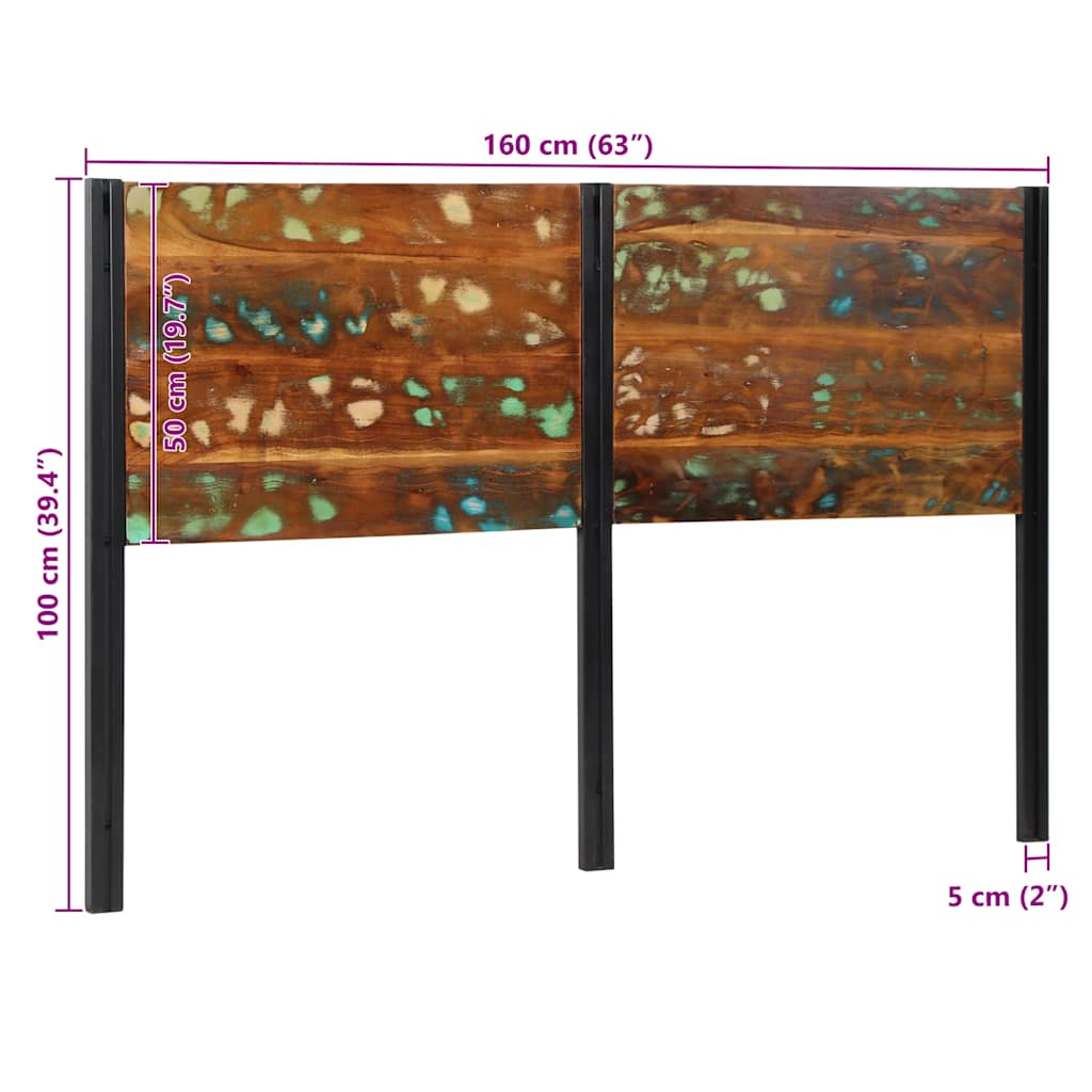 Kopfteil 100 cm Massivholz Mango und Eisen