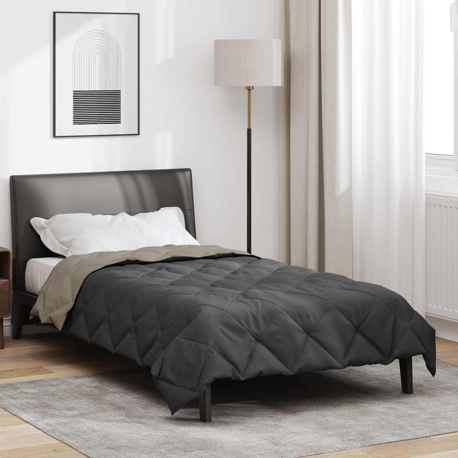 Ganzjahresbettdecke Anthrazit 135 x 200 cm Mikrofaser