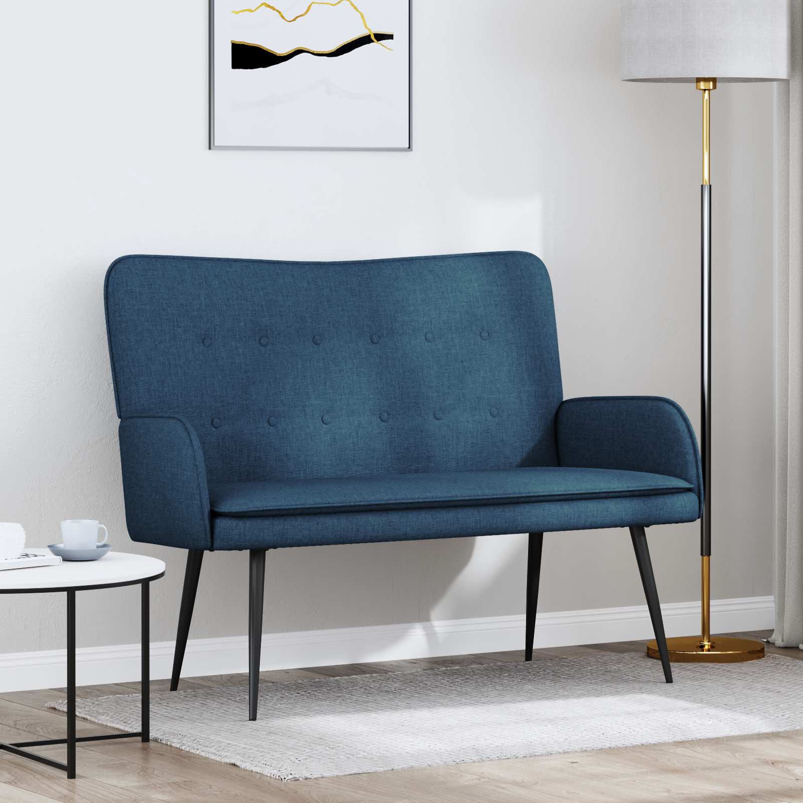 2-Sitzer Sofa Hellgrau 115 x 61 x 87 cm Stoff