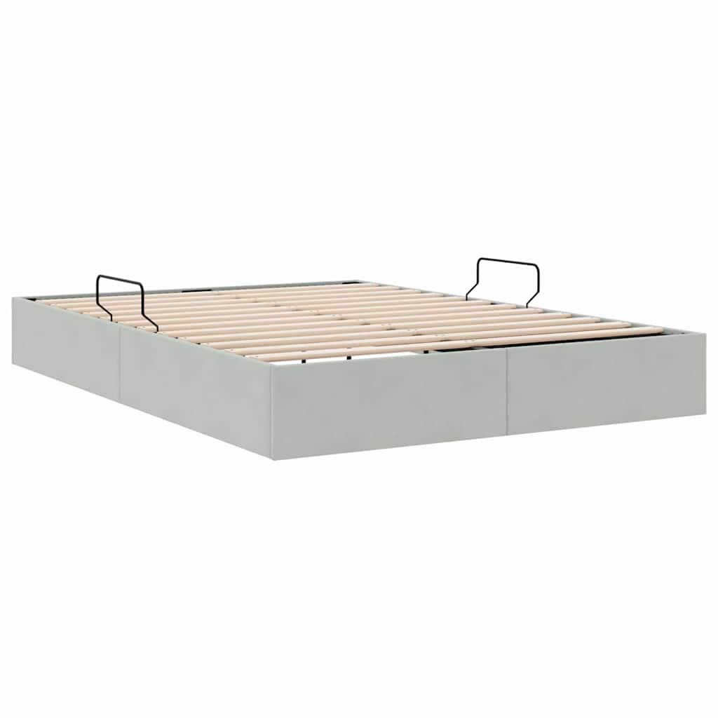 Aufbewahrungsbett mit Matratze Dunkelgrau 100 x 190 cm Samt