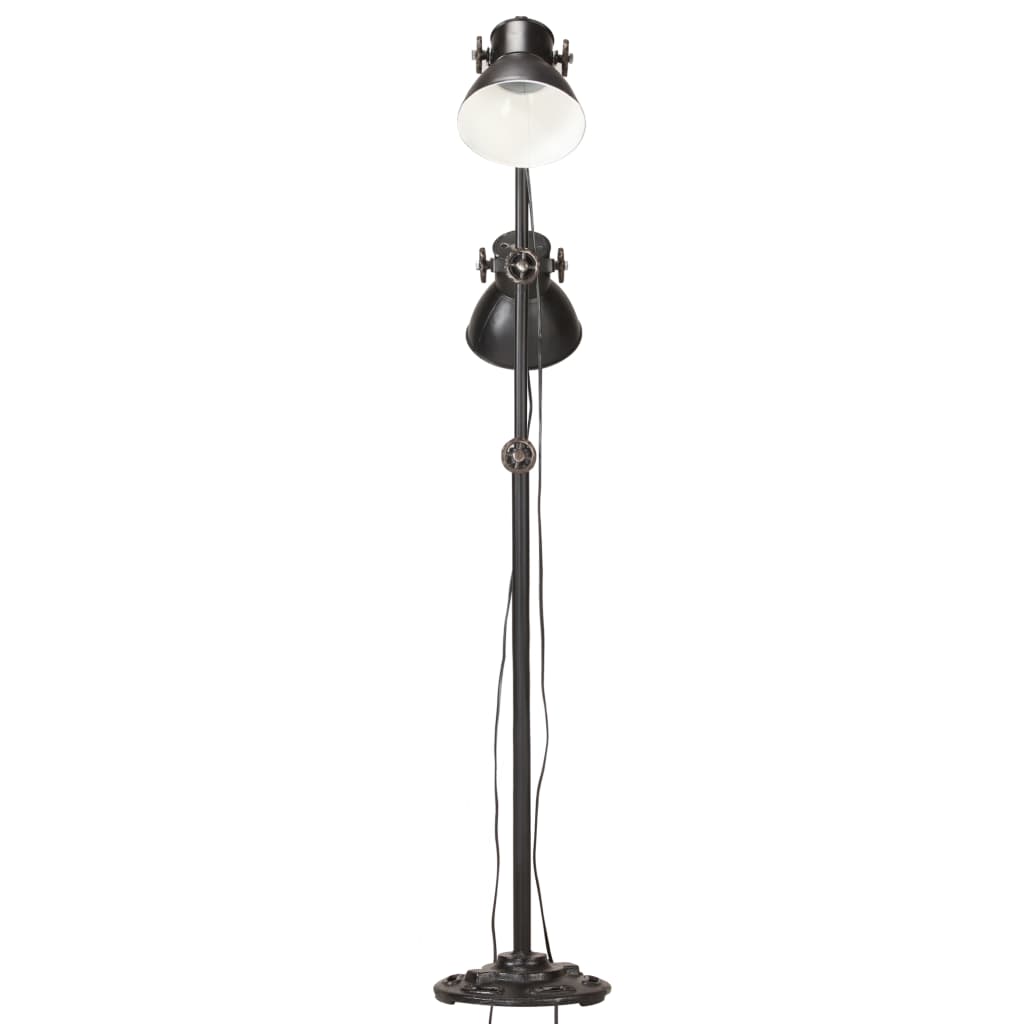 Stehlampe 2-flammig Silbern E27 Gusseisen