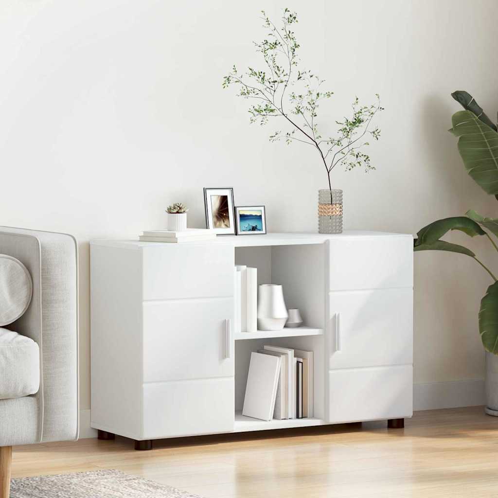 Highboard mit Regal FLORIN Weiß 60 x 35 x 182 cm Holzwerkstoff