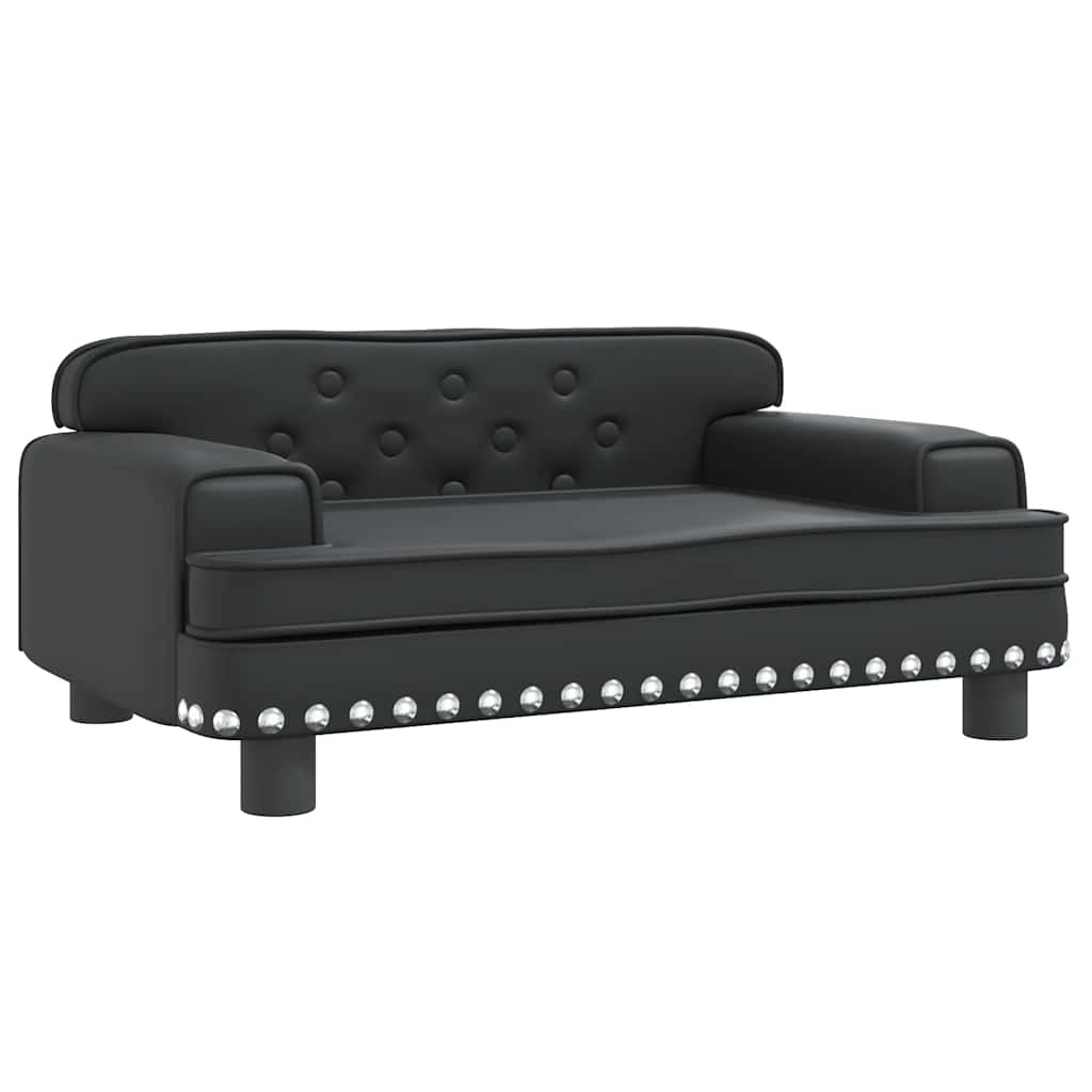 Kindersofa Schwarz 90x53x30 cm Kunstleder