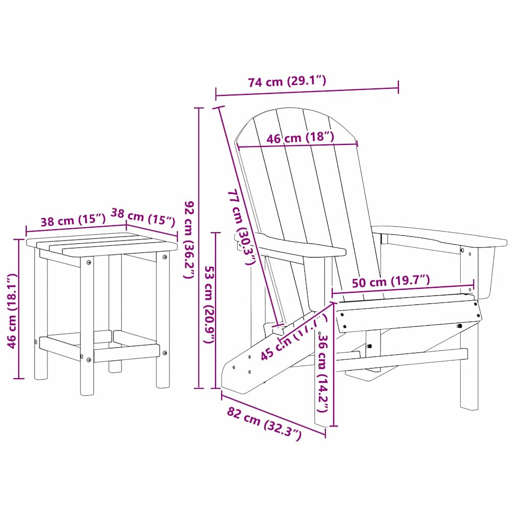 Gartenstuhl 2 pcs Weiß 82 x 74 x 92 cm Polyethylen