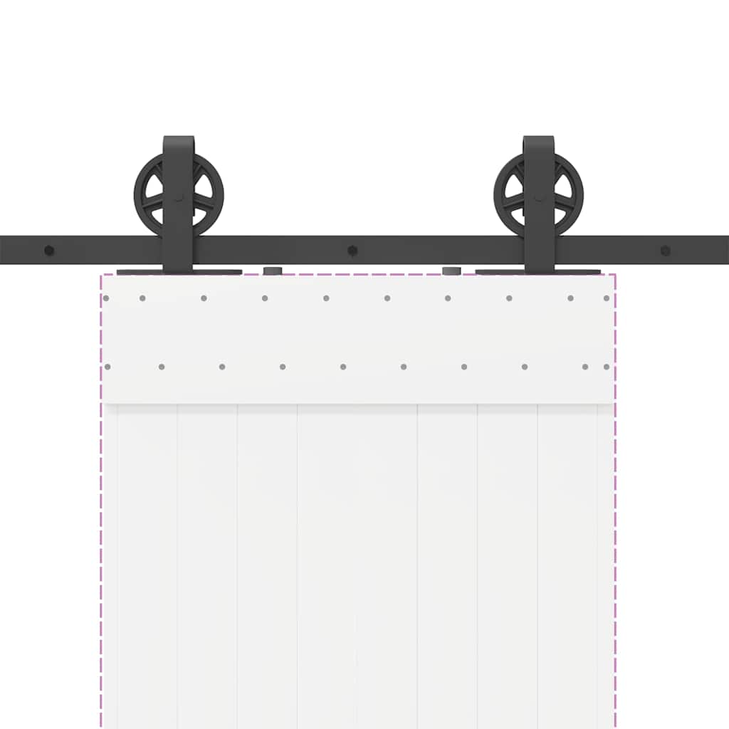Schiebetürbeschlag-Set 183 cm Stahl Schwarz