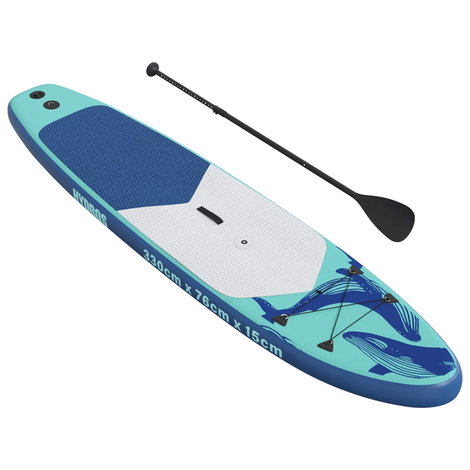Aufblasbares SUP-Board mit Segel HYDROS 330 x 76 x 15 cm Türkis