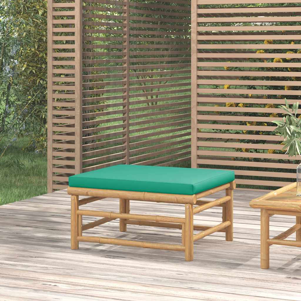 3-tlg. Garten-Lounge-Set mit Hellgrauen Kissen Bambus