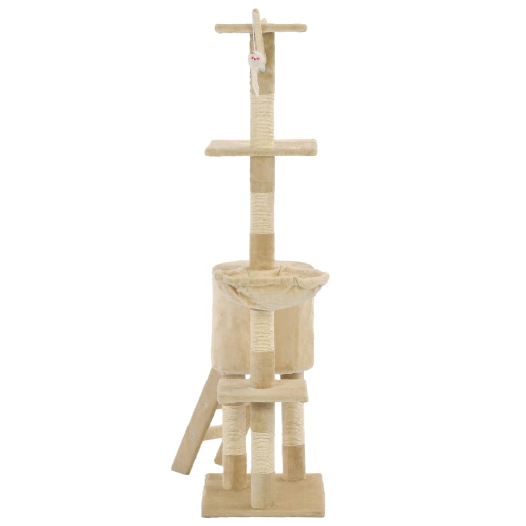 Katzen-Kratzbaum mit Sisal-Säulen 138 cm Grau
