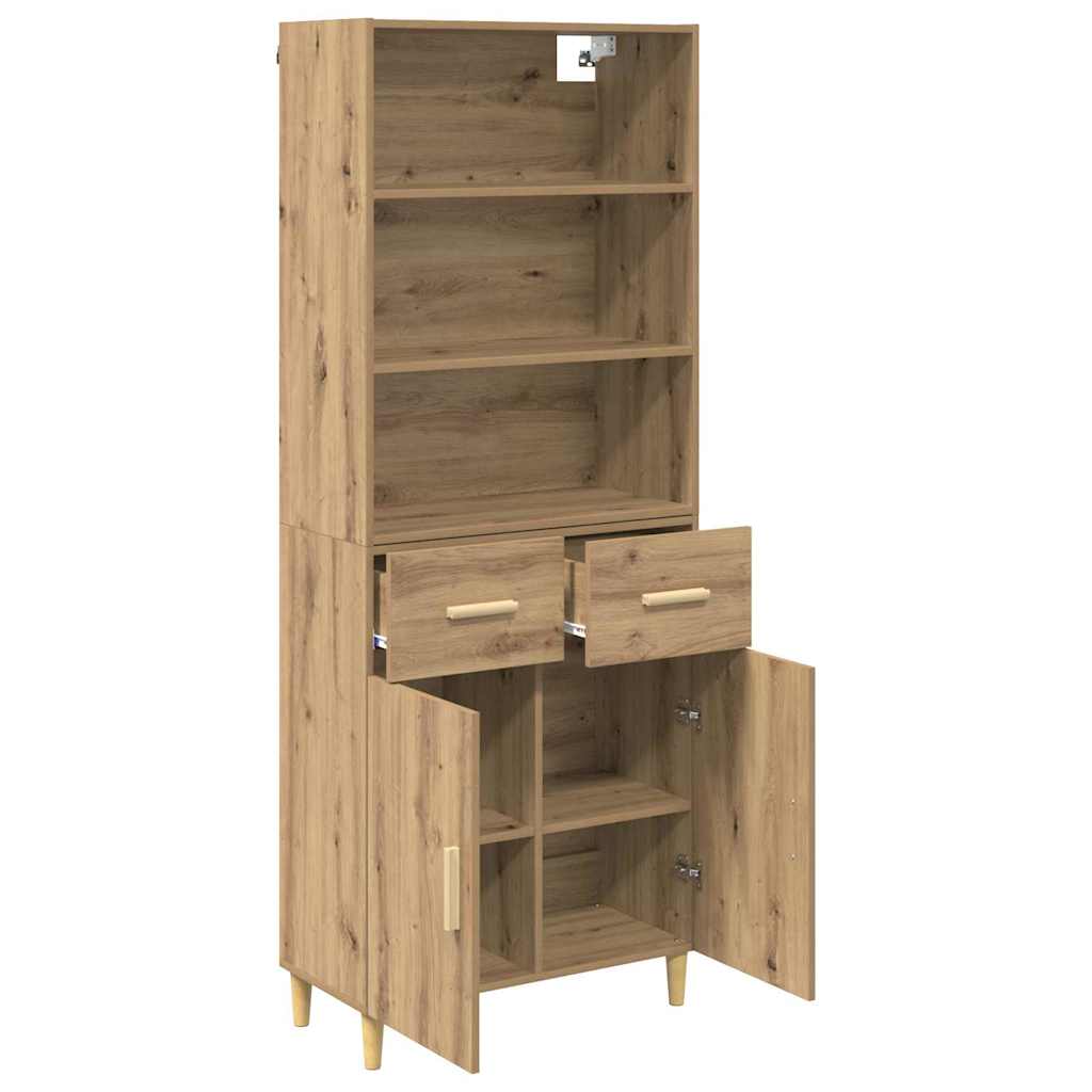 Highboard Altholz 69,5 x 32,5 x 180 cm Holzwerkstoff