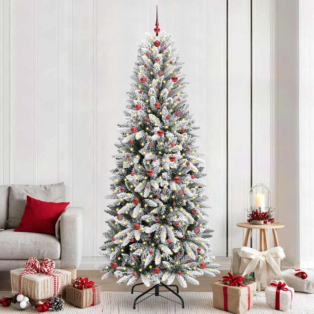 Künstlicher Weihnachtsbaum mit 150 LEDs mit Ständer Weiß 120 cm
