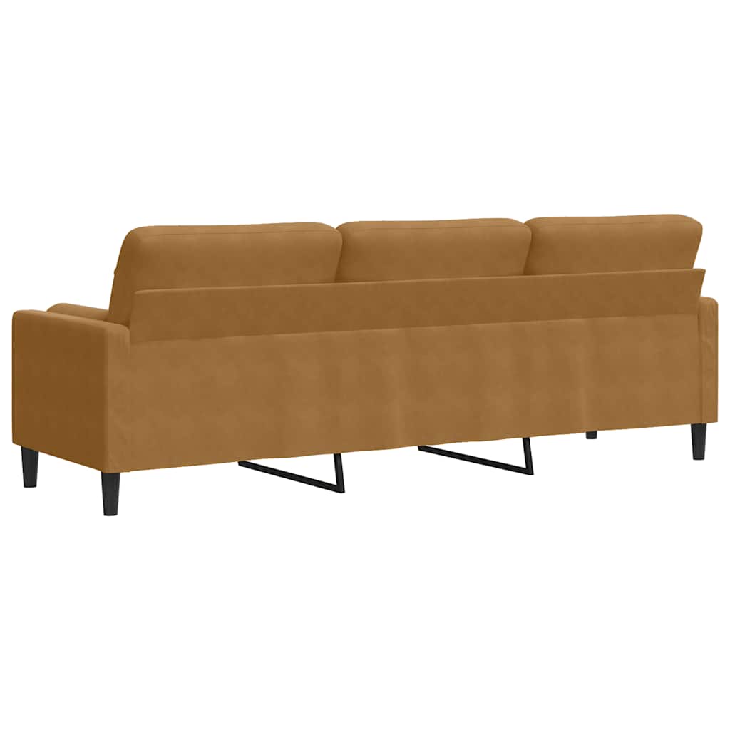 2-Sitzer-Sofa mit Zierkissen Hellgrau 120 cm Samt