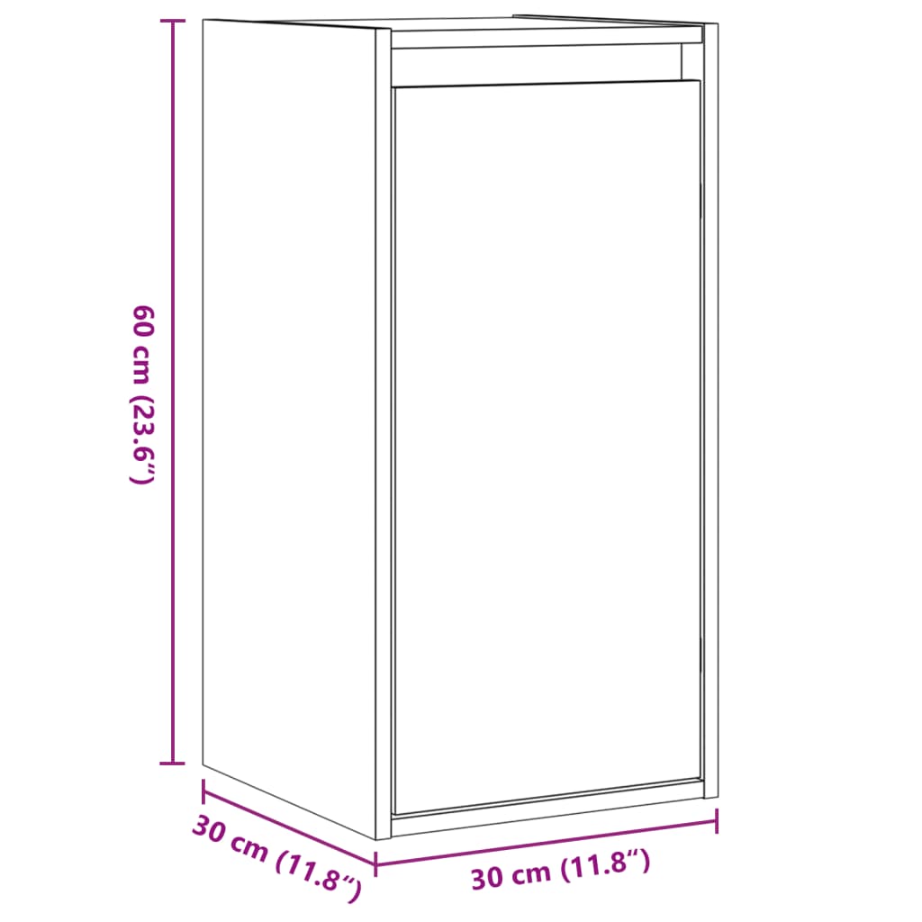 Wandschrank 30x30x60 cm Massivholz Kiefer