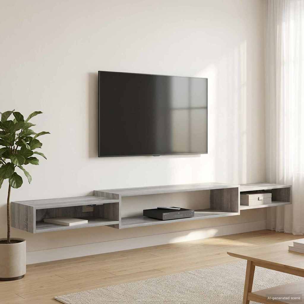 Wandmontierter TV-Schrank Wandhalterung Weiß 140 x 28 x 21 cm