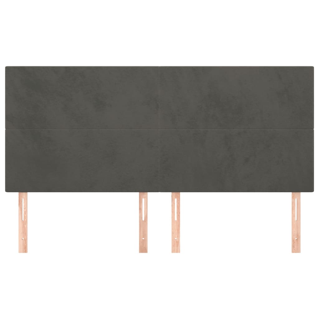 Kopfteil Hellgrau 80x5x118/128 cm Samt