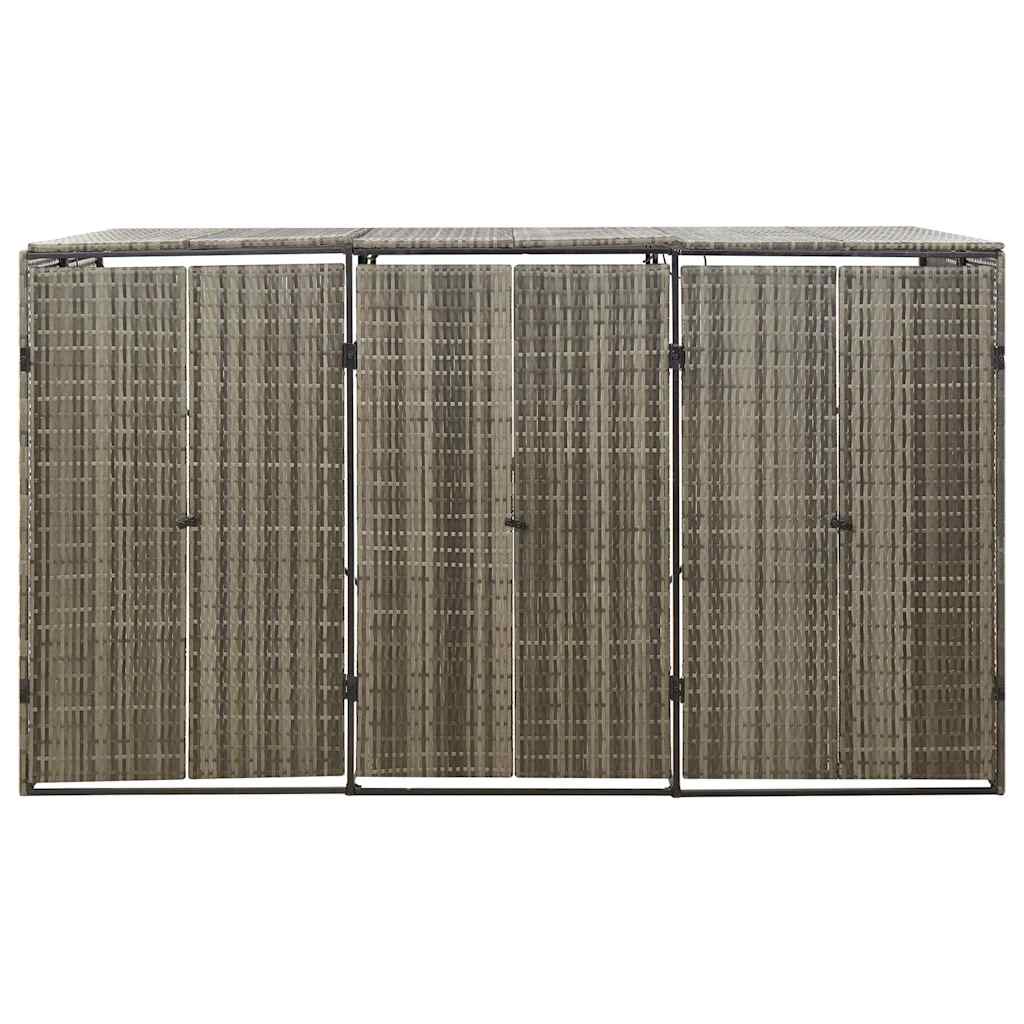 Mülltonnenbox für 1 Tonne Schwarz 70x80x117 cm Poly Rattan