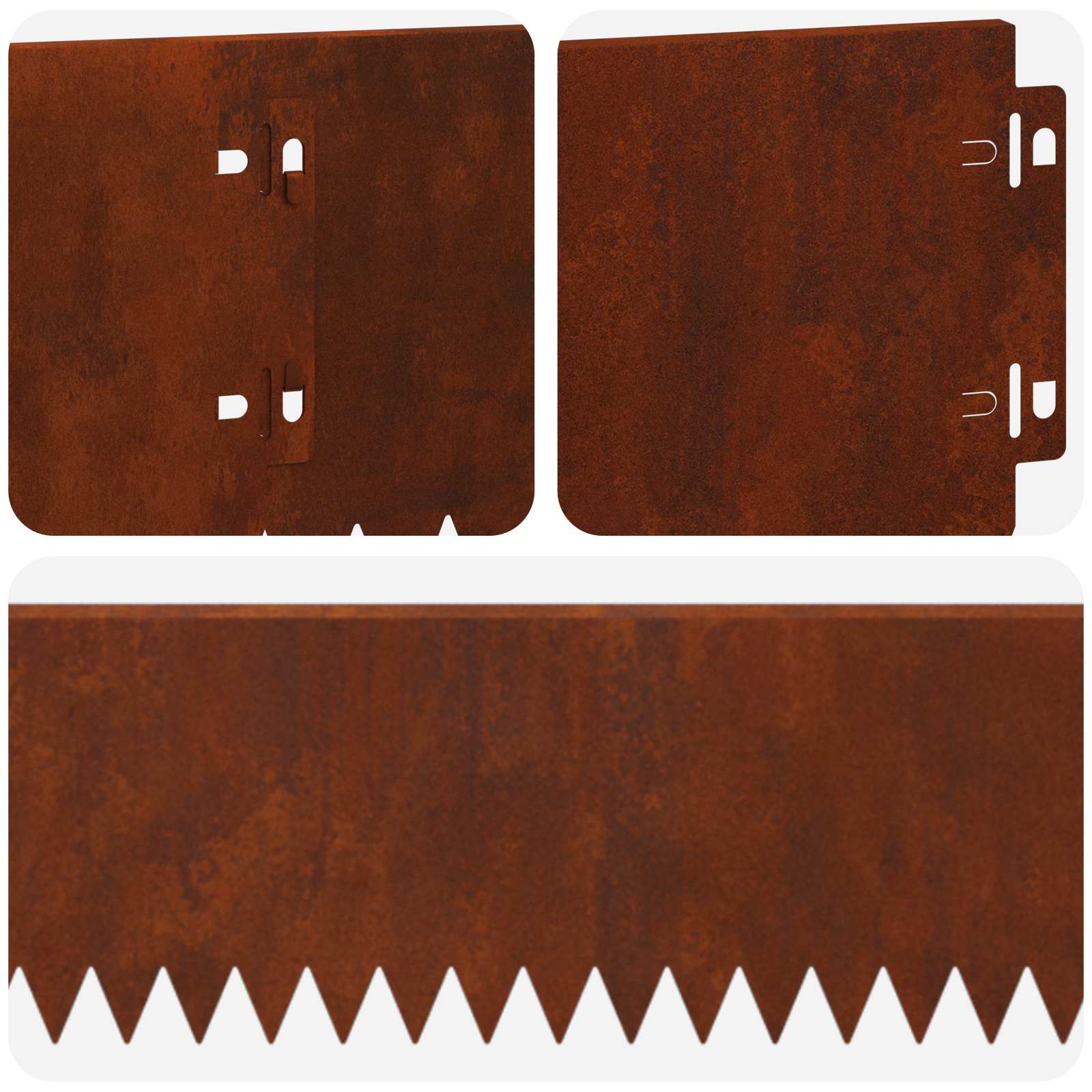 Raseneinfassung 10 pcs 103 x 10 cm Stahl Schwarz