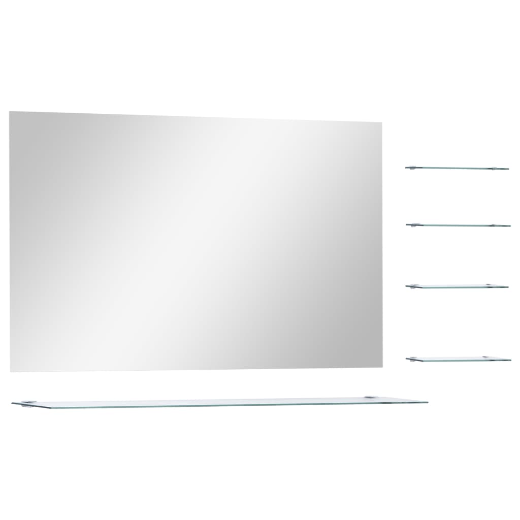 Wandspiegel mit Regal 50×60 cm Hartglas
