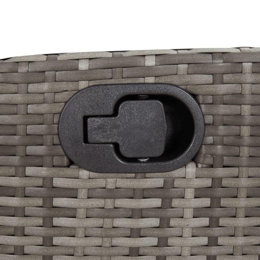 Gartenbank Verstellbar mit Kissen Schwarz Poly Rattan