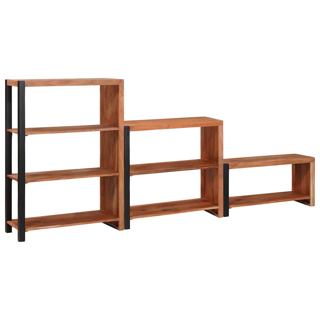 Bücherregal 3 pcs Braun 50 x 30 x 110 cm Massivholz Akazie