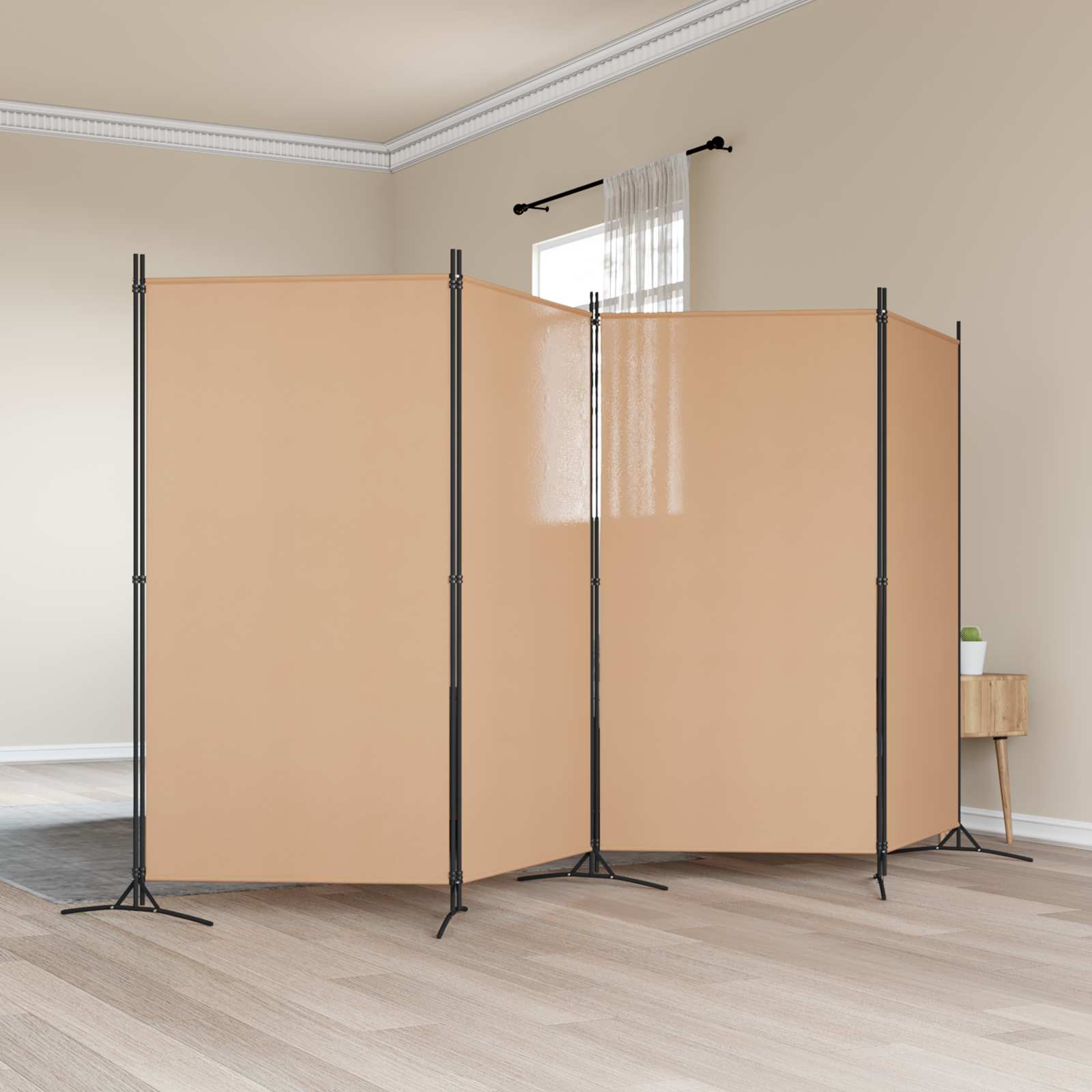 3-tlg. Raumteiler Weiß 260x180 cm Stoff