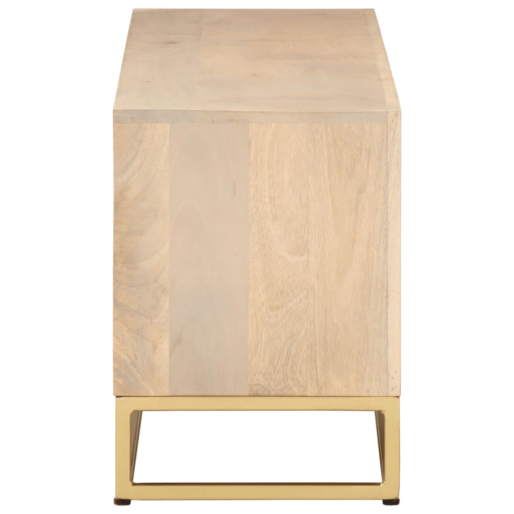 Nachttisch 40x30x50 cm Massivholz Mango und Eisen