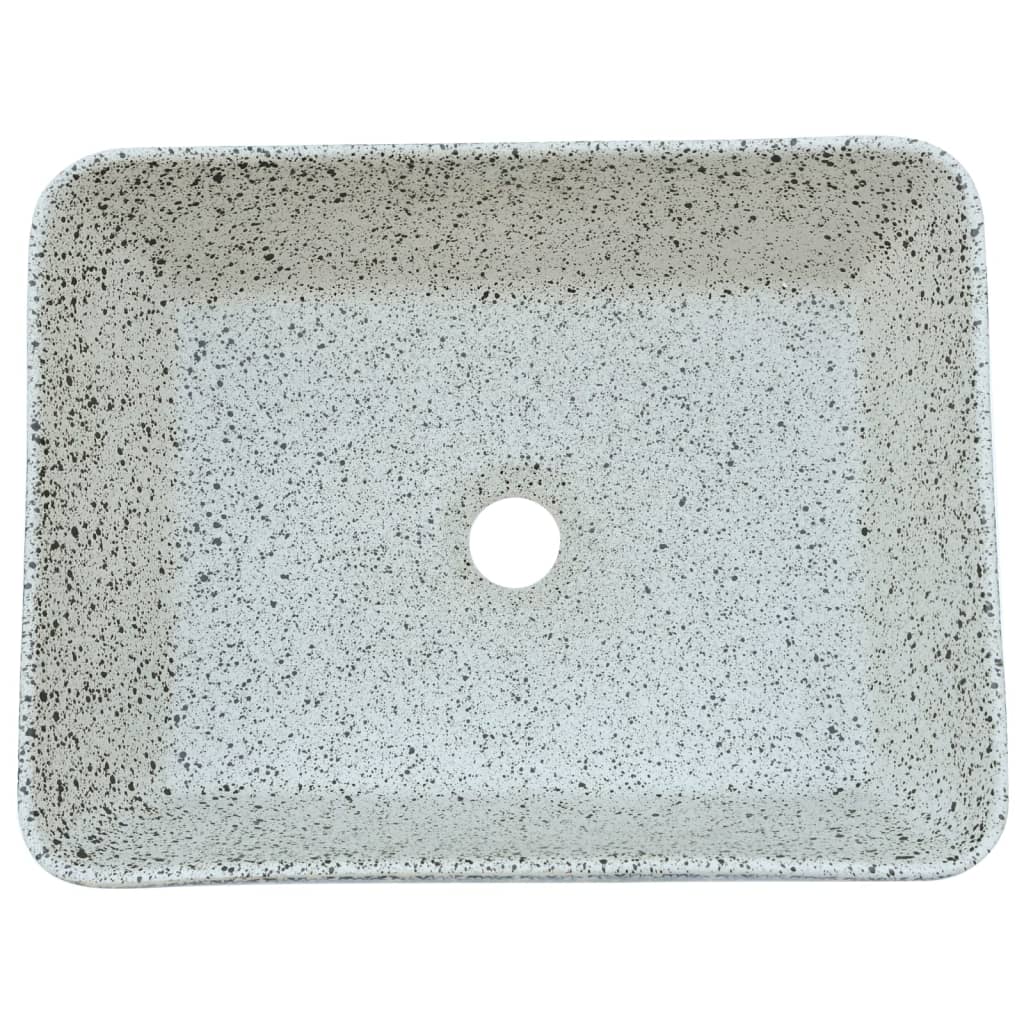 Aufsatzwaschbecken Schwarz Blau Rechteckig 46x35,5x13cm Keramik