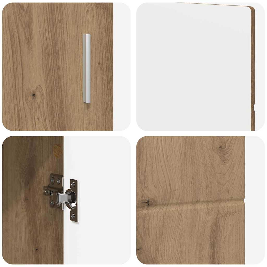 Highboard mit Regal FLORIN Weiß 60 x 35 x 182 cm Holzwerkstoff