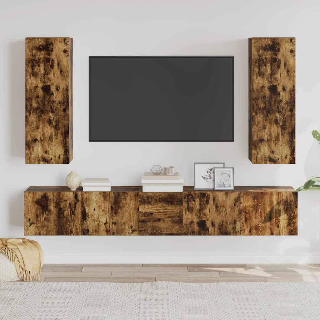 5-tlg. TV-Schrank-Set Weiß Holzwerkstoff