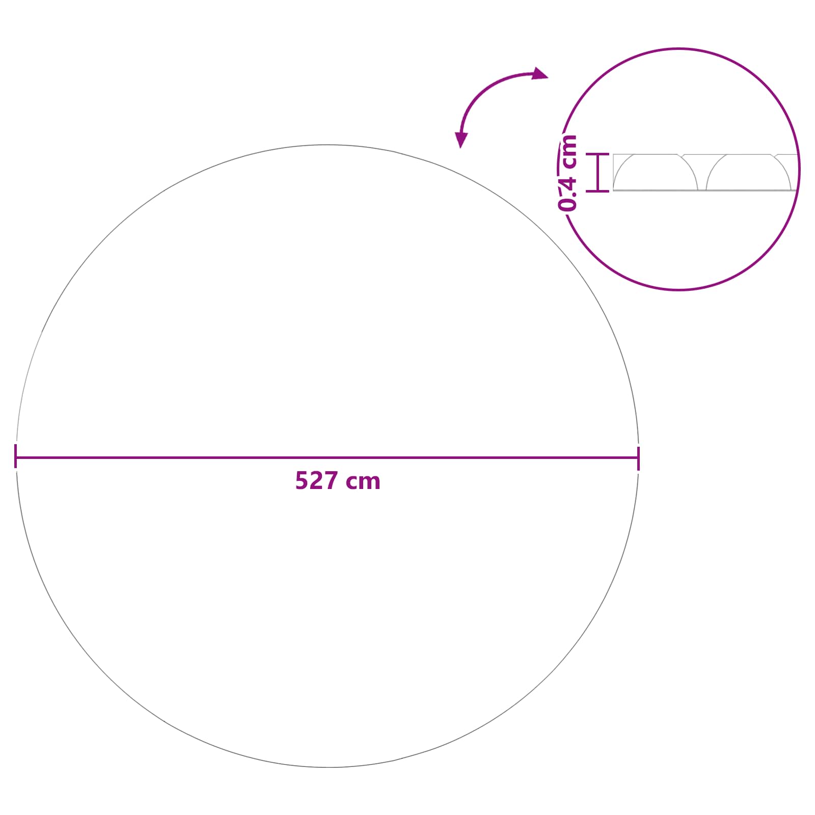 Solar Poolabdeckung Hochwertig Ø 210 cm 200 μm Rund PE Schwarz