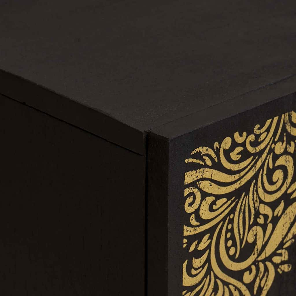 Sideboard Grau und Gold 60 x 33 x 75 cm Massivholz Mango