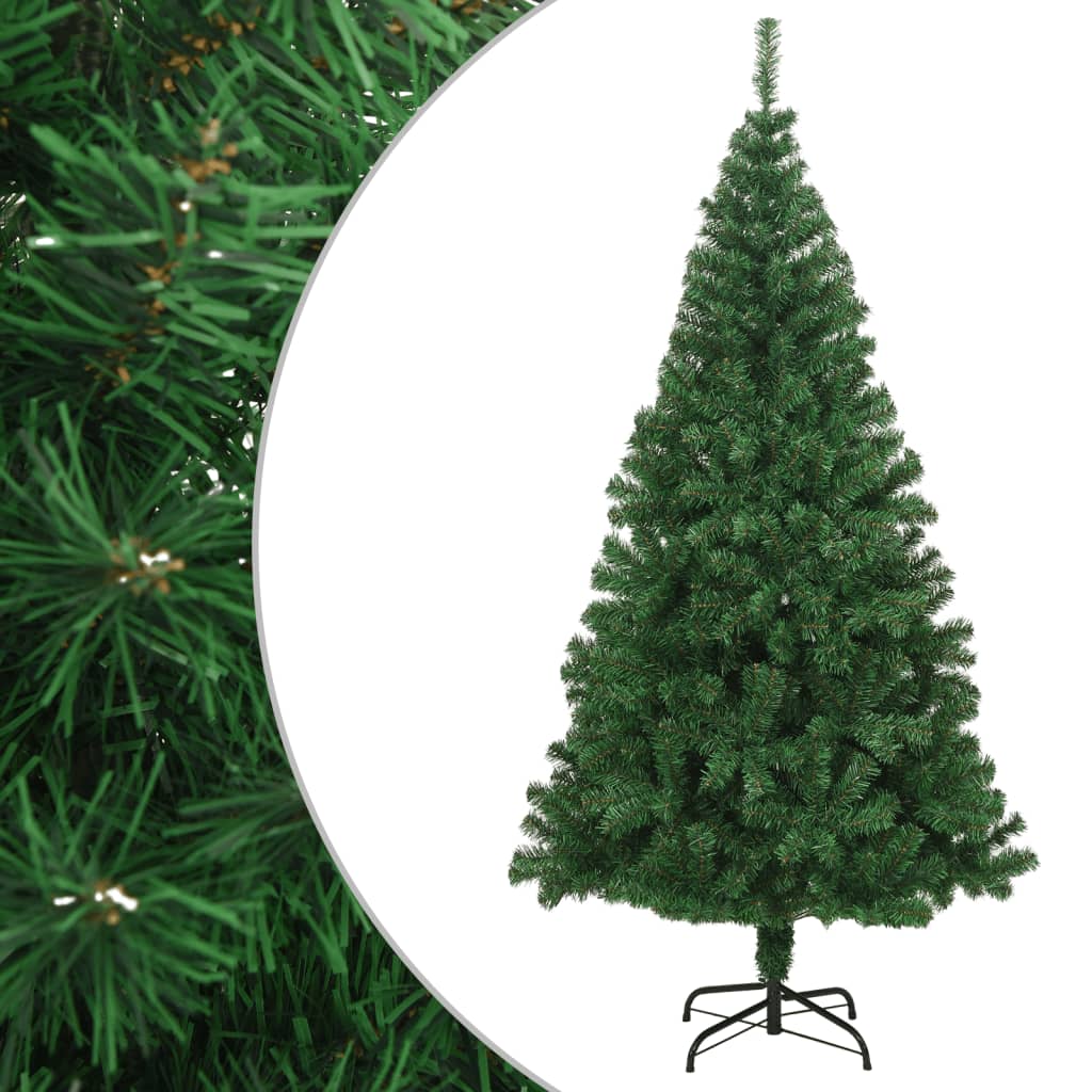 Künstlicher Weihnachtsbaum mit Dicken Zweigen Grün 150 cm PVC