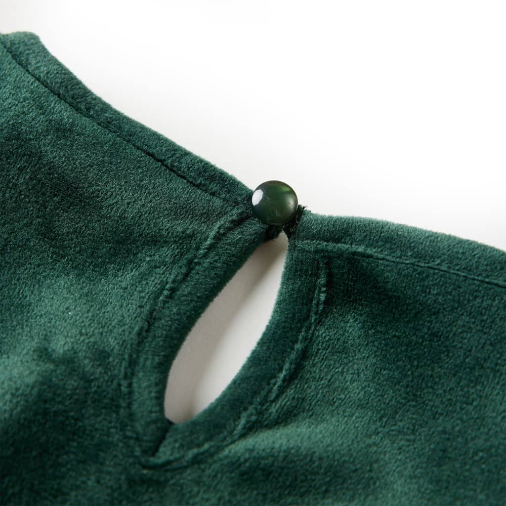 Kinderbluse mit Rüschen Dunkelgrün 140