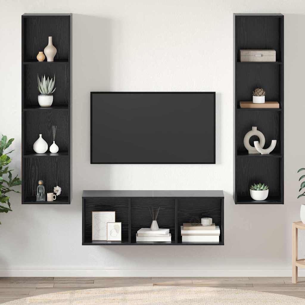 3-tlg. TV-Schrank-Set Weiß Holzwerkstoff