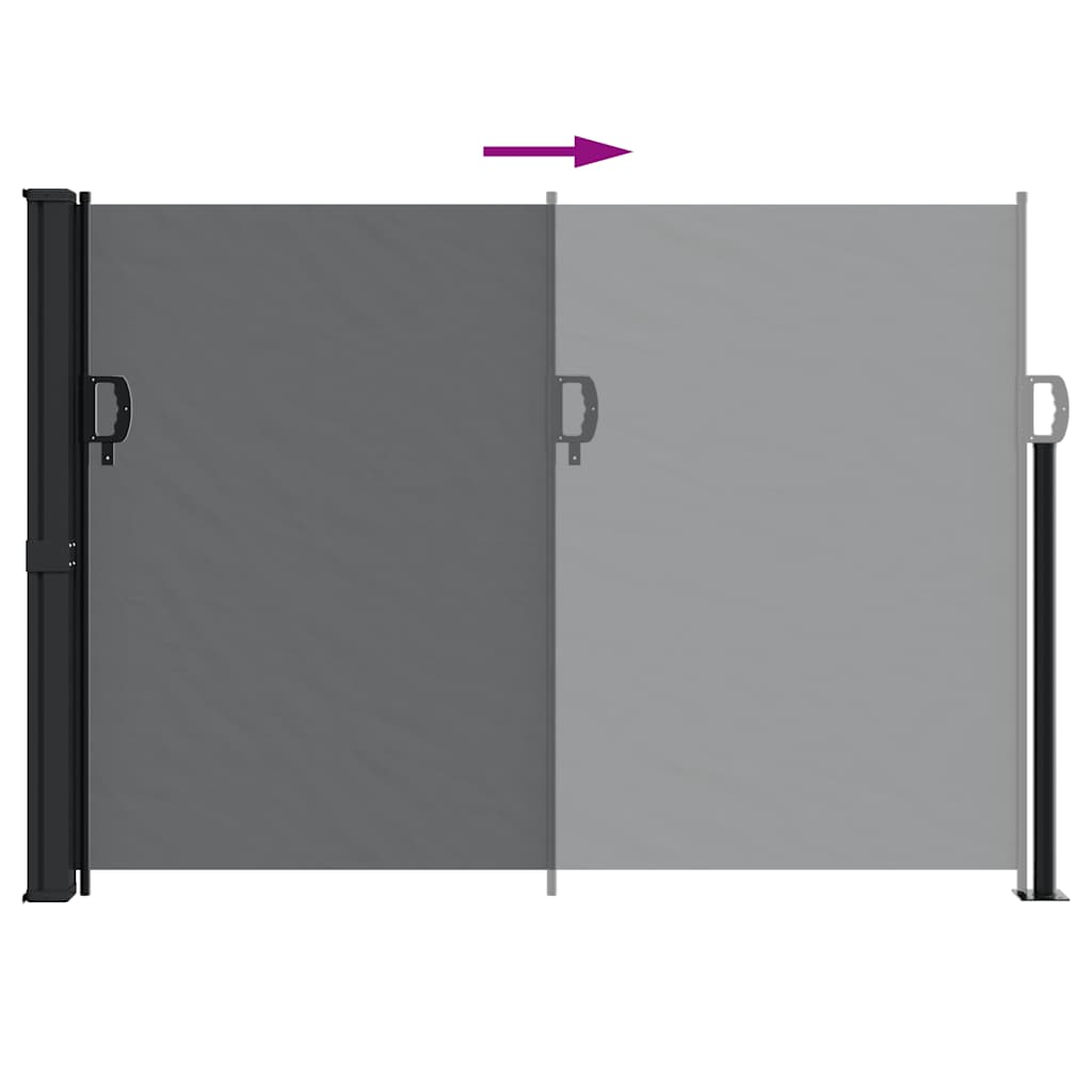 Seitenmarkise Ausziehbar Schwarz 100x300 cm