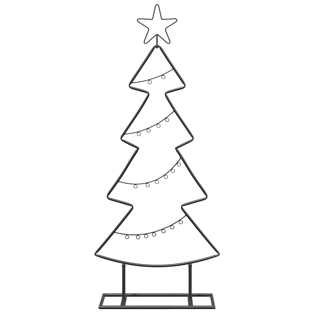 Metall Weihnachtsbaum mit Ständer Schwarz 60 cm Stahl