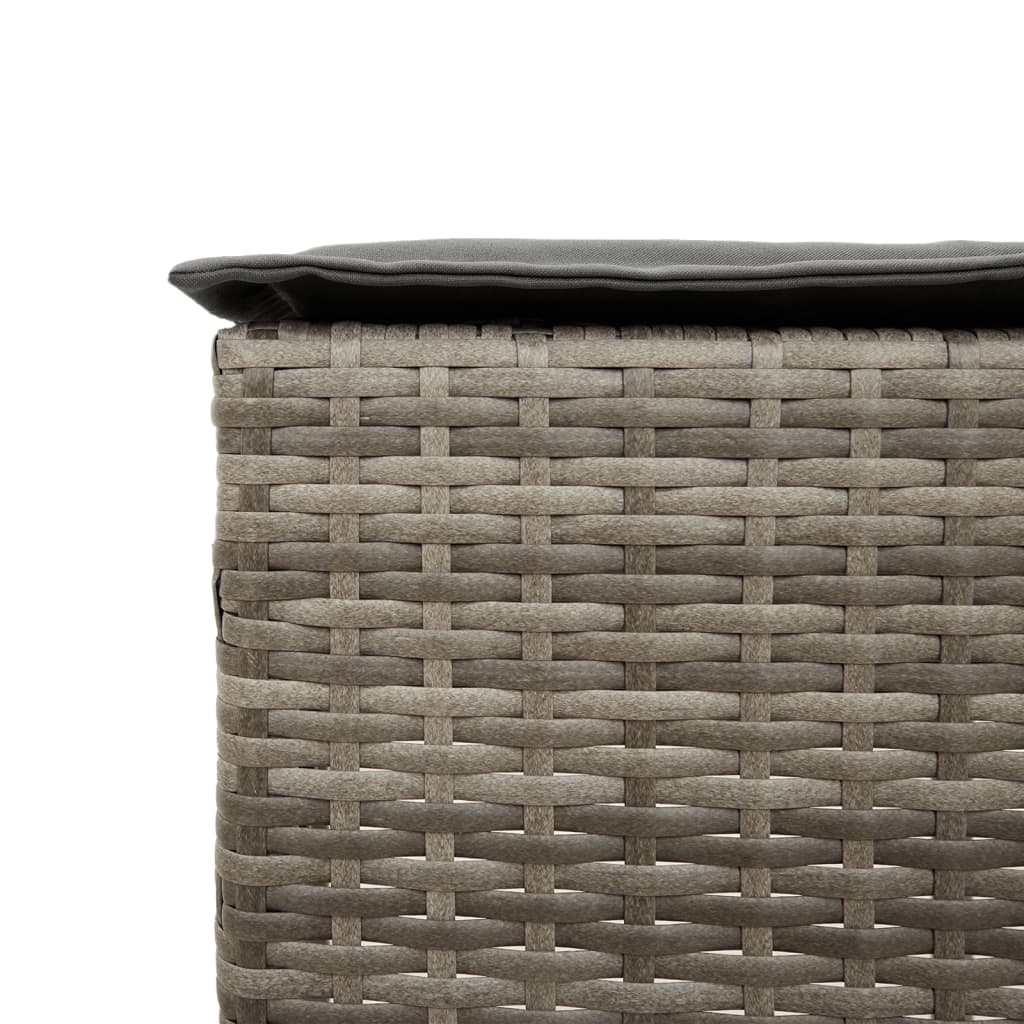 Garten-Barhocker mit Kissen 2 Stk. Schwarz Poly Rattan