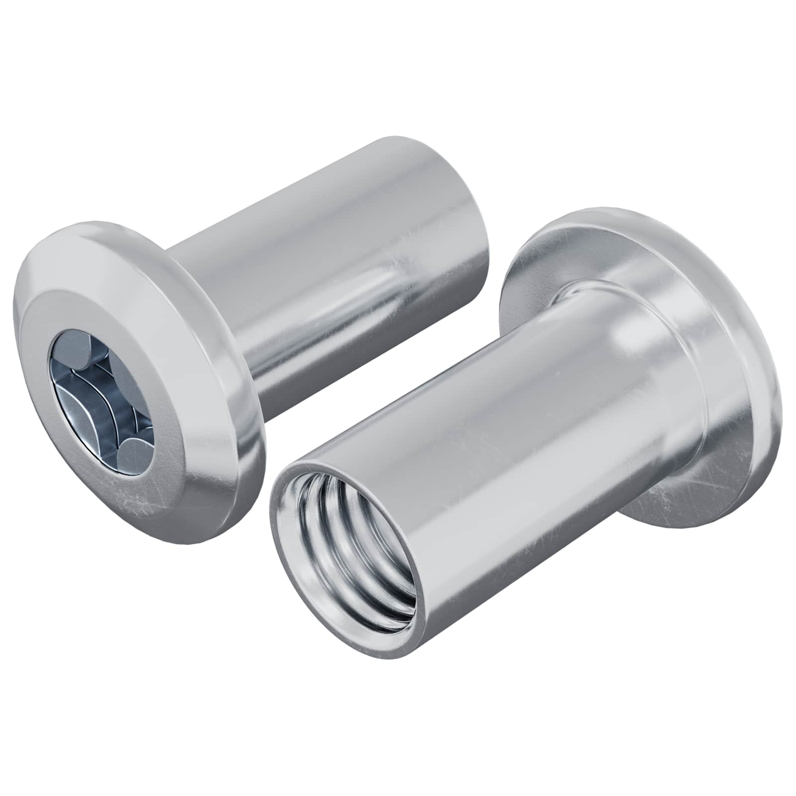 Sicherungsmutter 2 pcs Nickel M6 x 15 mm Stahl