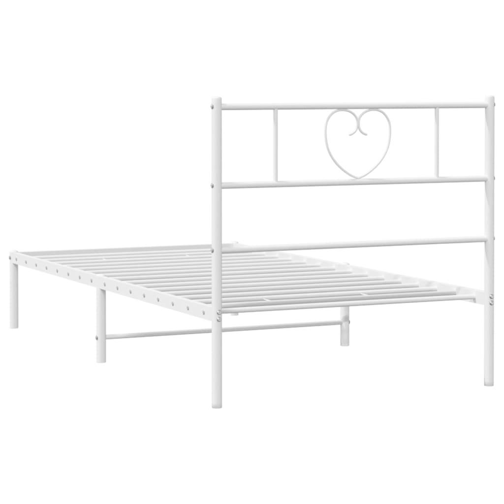 Bettgestell mit Kopfteil Metall Schwarz 100x190 cm