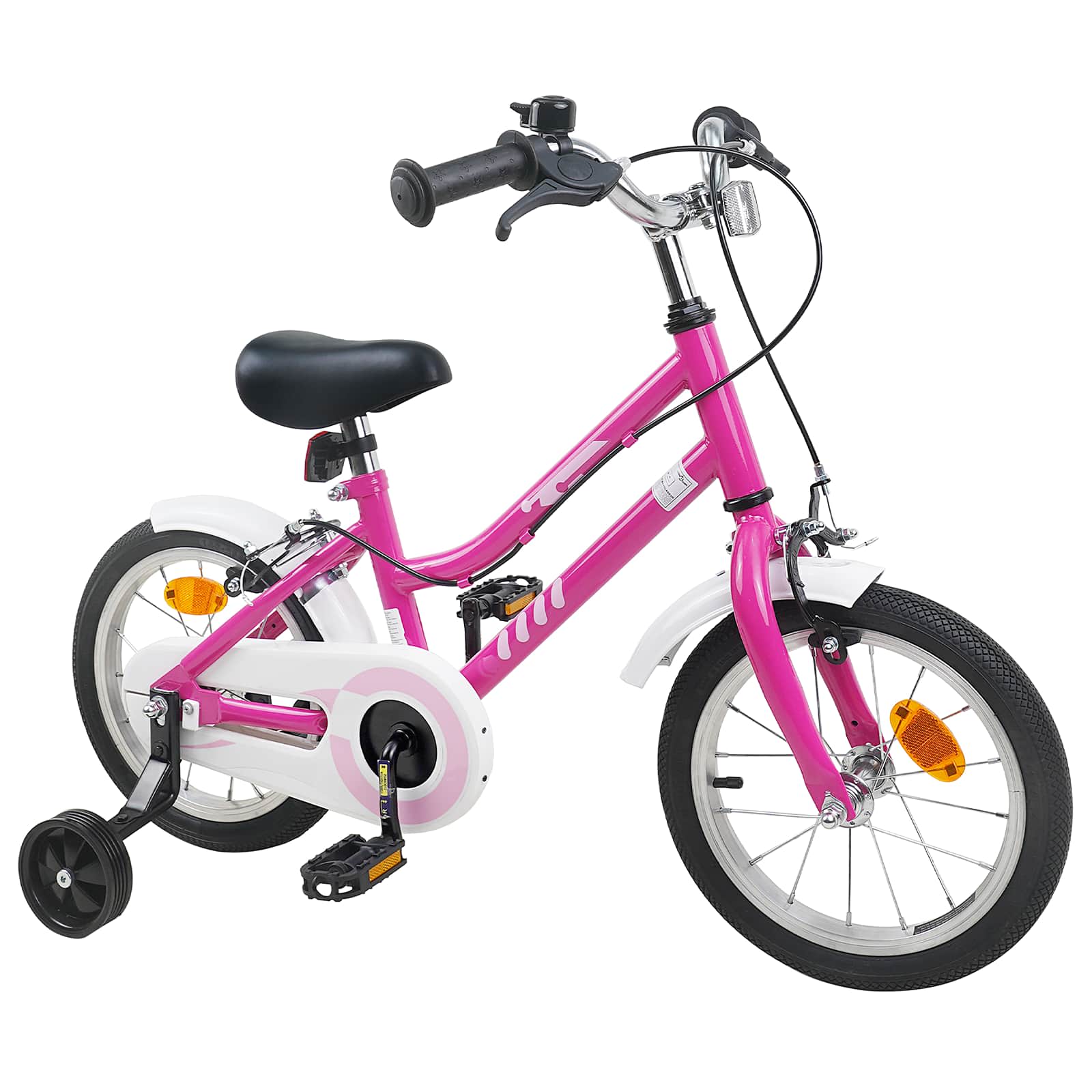 Kinderfahrrad 12 Zoll für 2-4 Jahre alt Pink Weiß