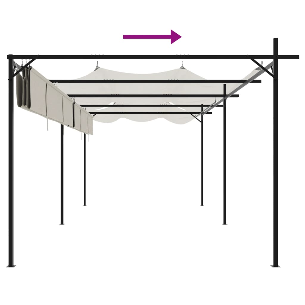 Pergola mit Schiebedach Creme 295x292x230 cm