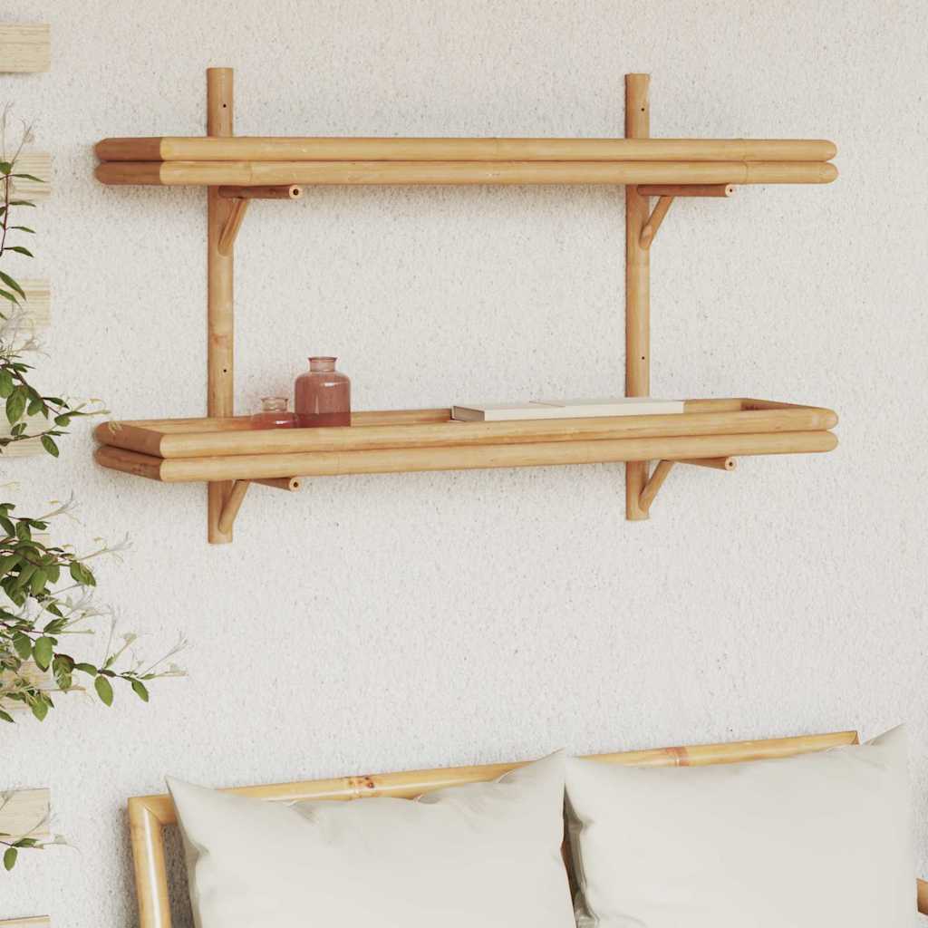 Wandregal mit Regal Wandmontiert Braun 39 x 26 x 60 cm Bambus