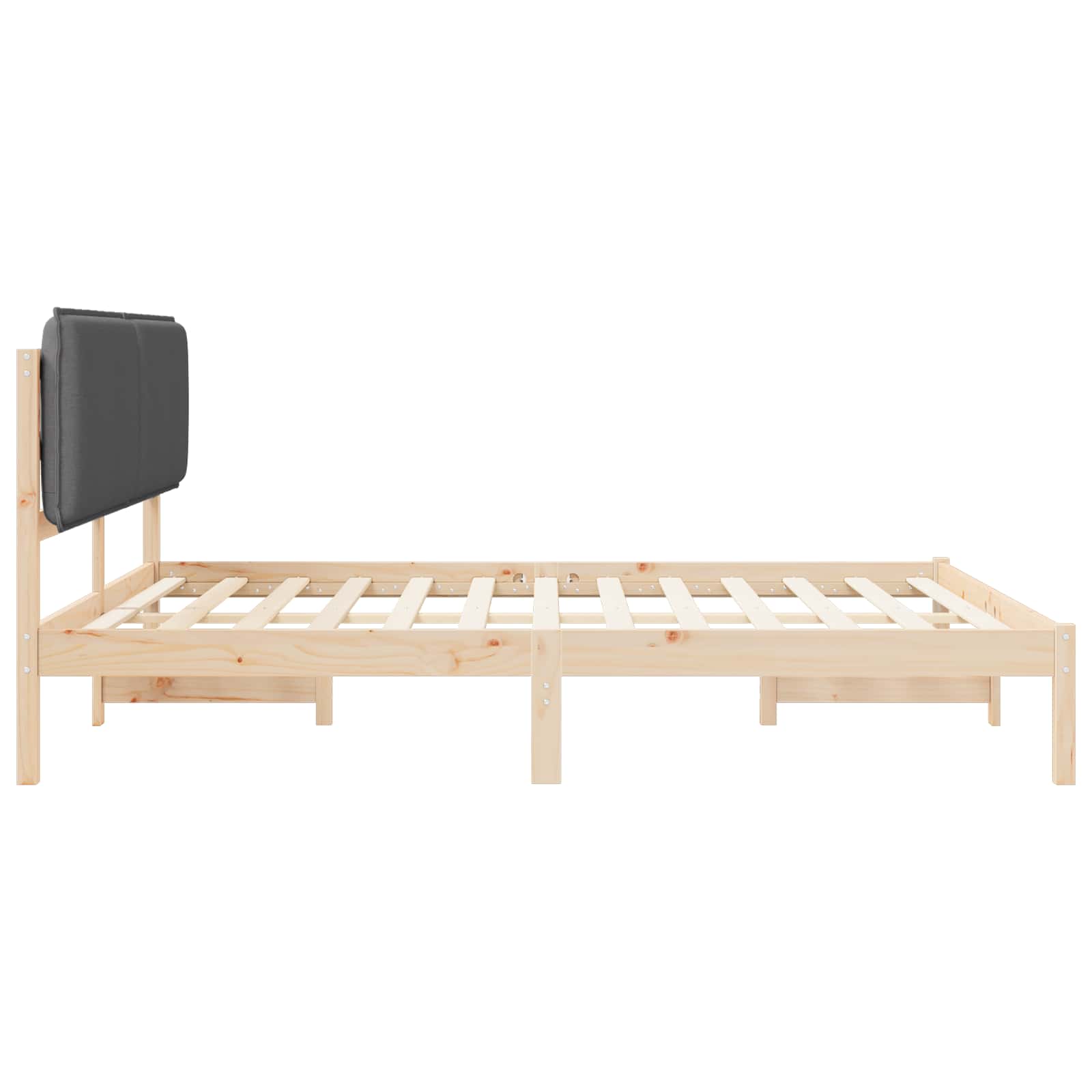 Bettgestell mit gepolstertem Kopfteil Hellgrau 200 x 200 cm
