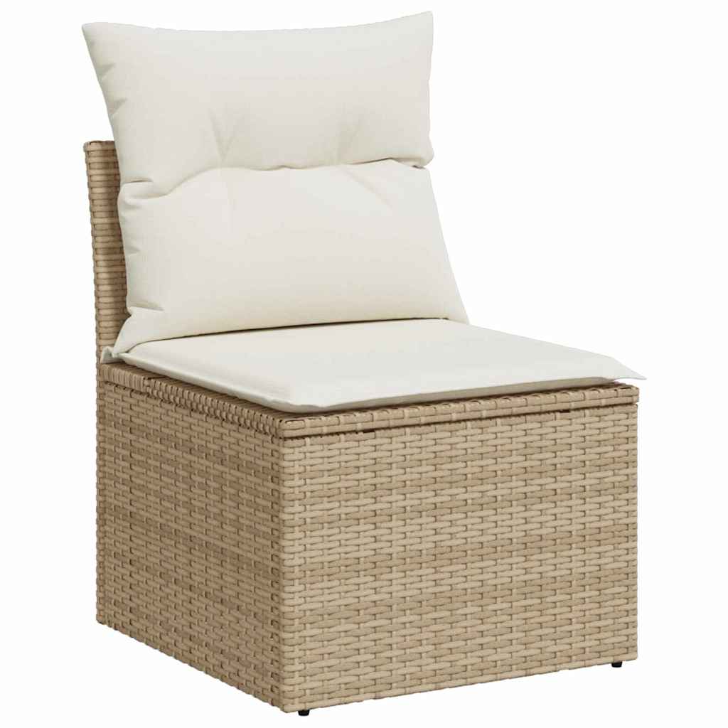 Garten Essgruppe mit Kissen 7 pcs Schwarz und Creme
