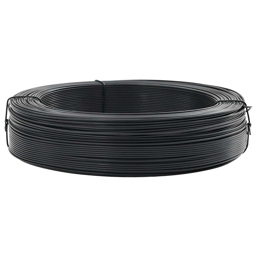 Zaun-Bindedraht 250 m 0,9/1,4 mm Stahl Schwarzgrün