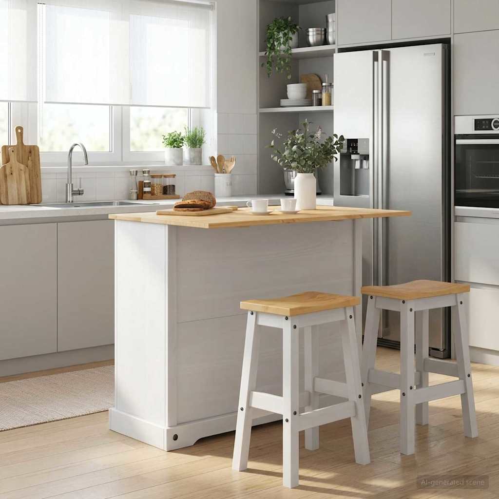 Küchenaufbewahrung mit Speicher 2 pcs Honigwachs Massiv-Kiefer