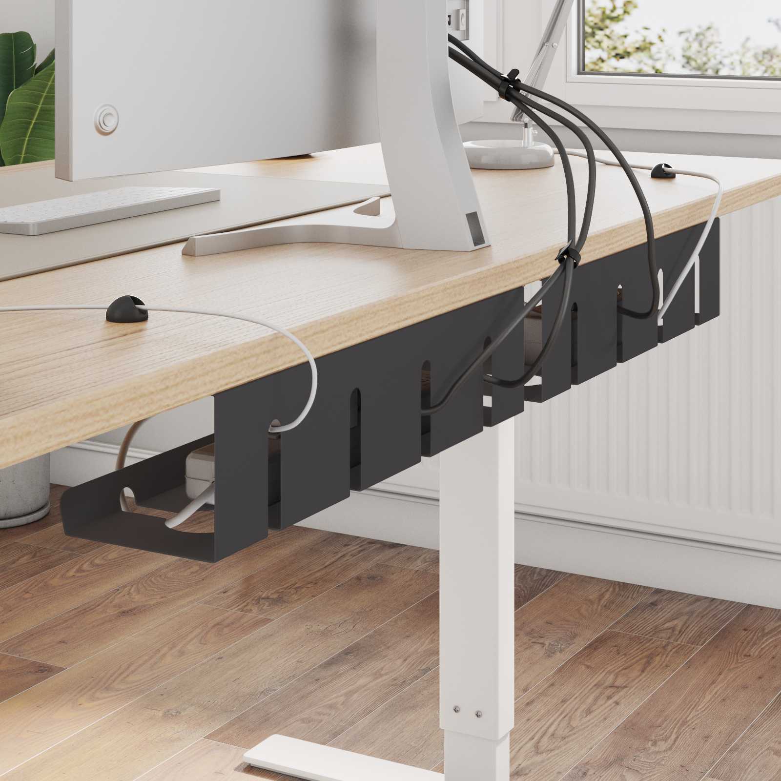 Unter dem Schreibtisch Kabelmanagement Tray 2 Stk. Anthrazit