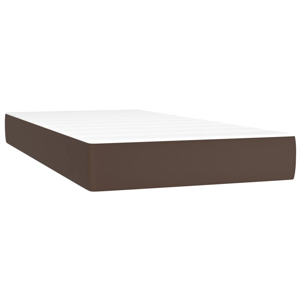 Taschenfederkernmatratze Mittel Schwarz 80x200x20 cm Kunstleder