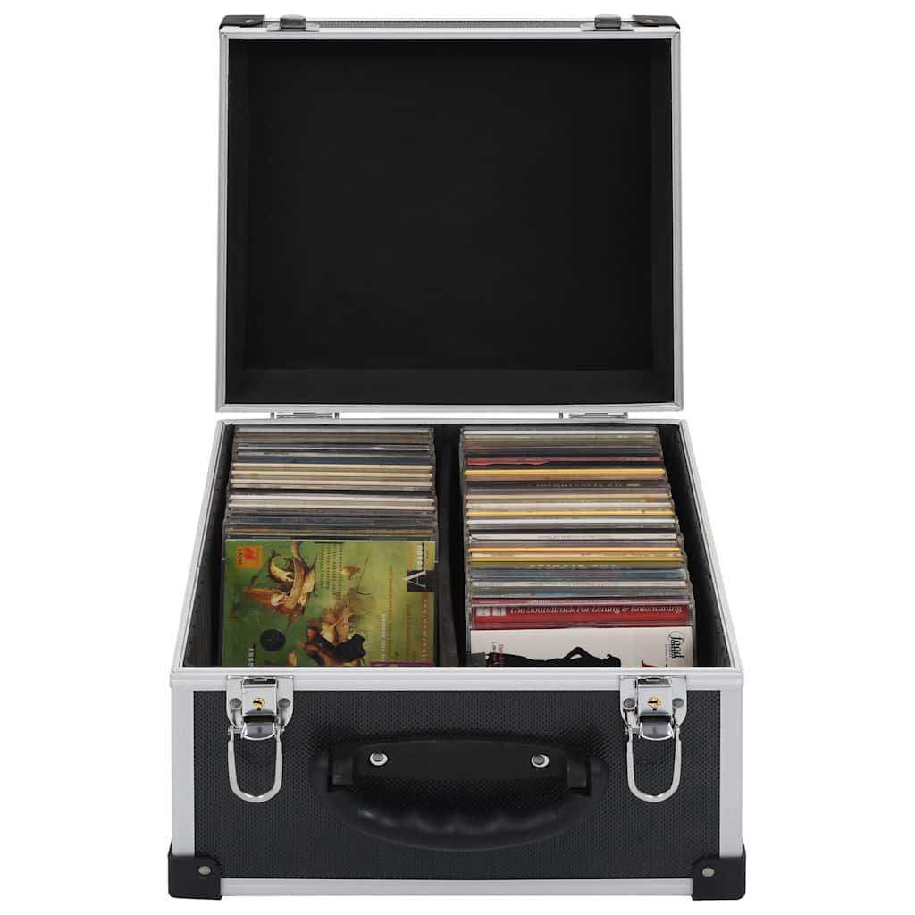 CD-Koffer für 80 CDs Aluminium ABS Silbern