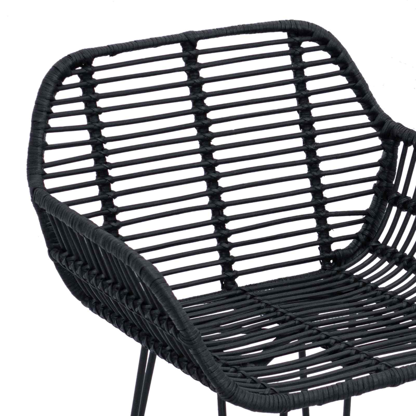 Barstuhl 2 pcs 55 x 52 x 92 cm Rattan und Eisen