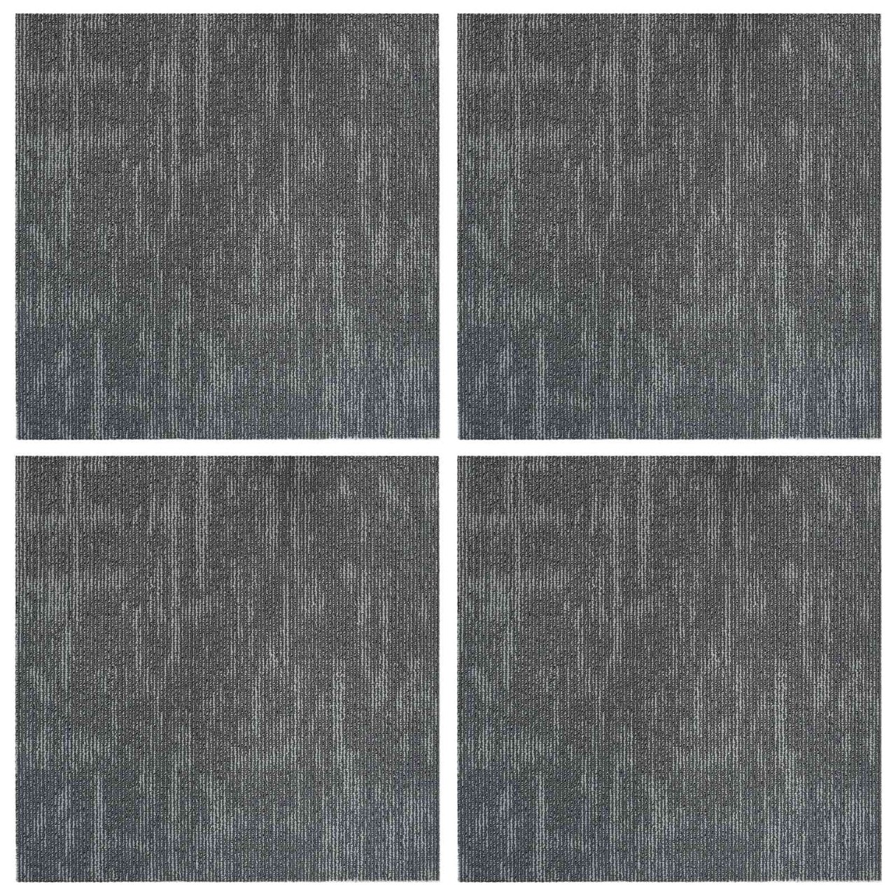 Teppichfliese Hellgrau mit Streifen 50 x 50 cm 4 pcs